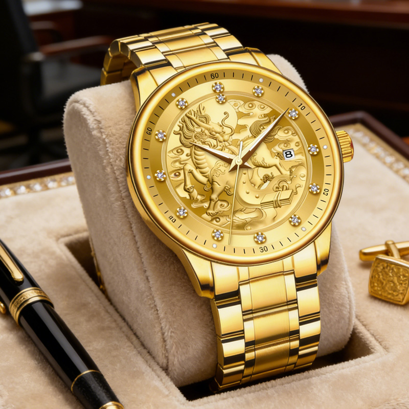 Luxury Watch Events - NAMKIN Men's Golden Automatic Watch Date