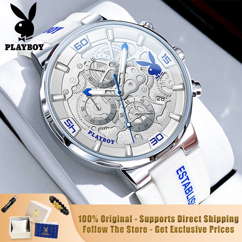 Luxury Watch With Rubber Strap - PLAYBOY 3063 Brand original authentic watches