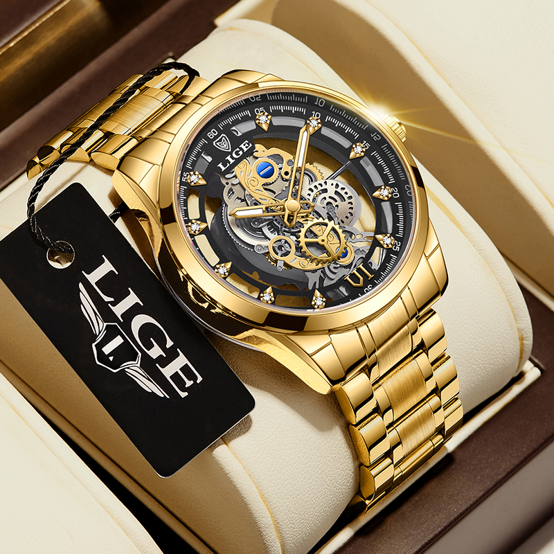 Luxury Watch Manufacturers - 2026 LIGE Men Watch Skeleton Automatic