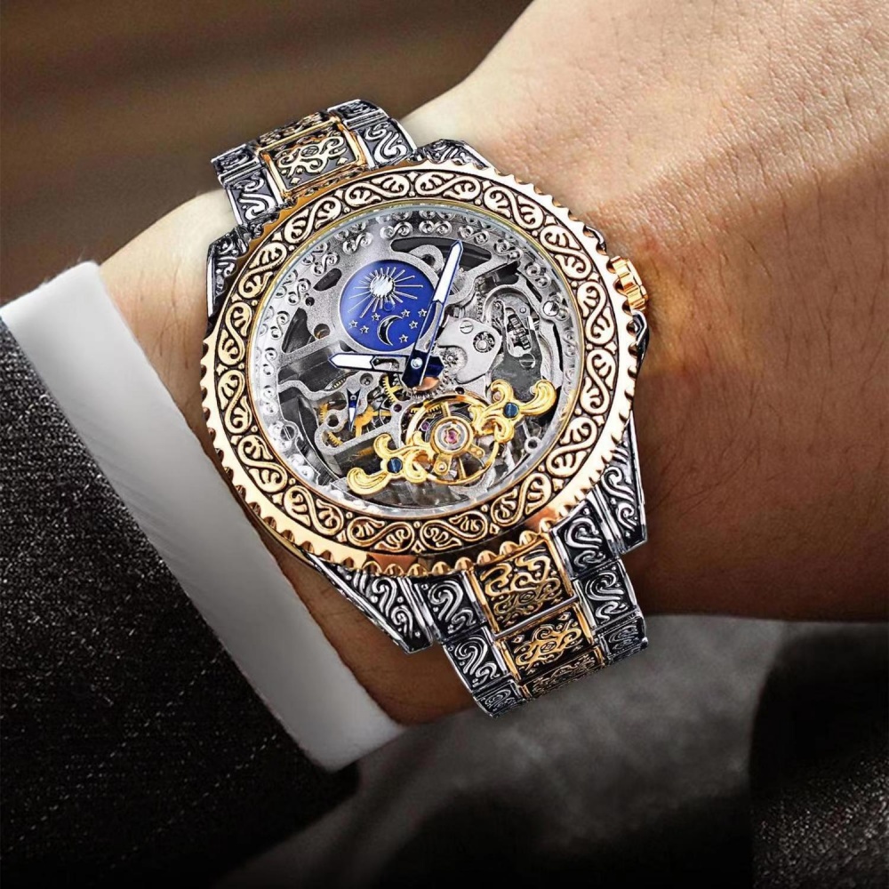 High-End Retro Men's Fully Aut – Luxury Watch Engraving recenzja i cena