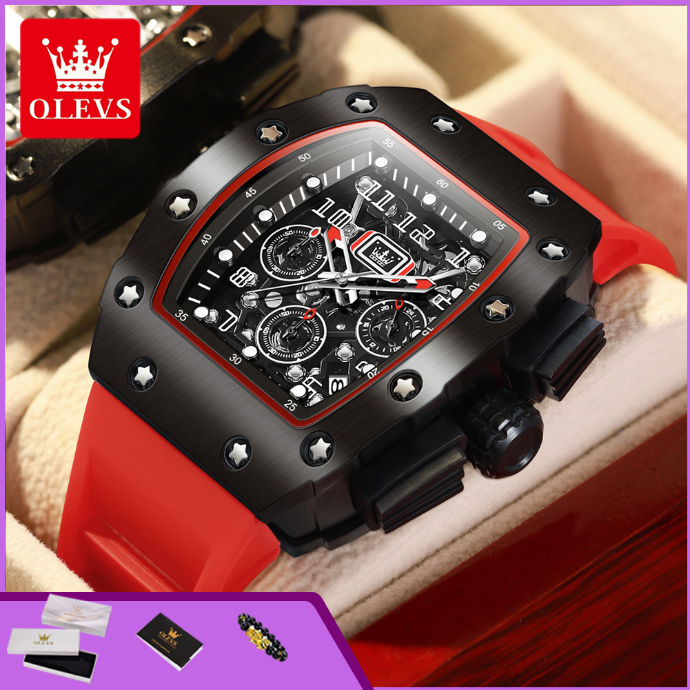 OLEVS 3608 Chronograph Quartz  – Luxury Watch With Rubber Strap recenzja i cena