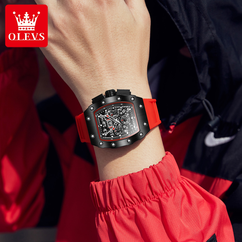 OLEVS 3608 Chronograph Quartz  – Luxury Watch With Rubber Strap recenzja i cena