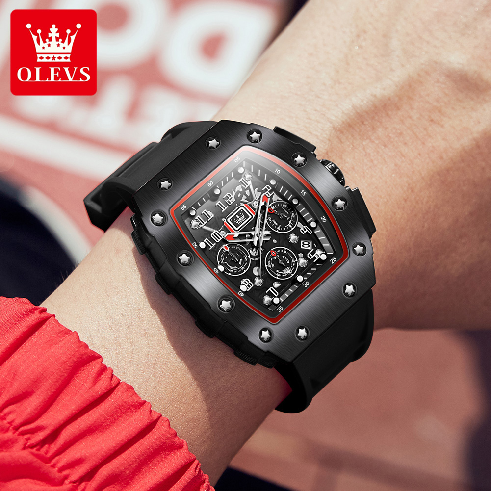 OLEVS 3608 Chronograph Quartz  – Luxury Watch With Rubber Strap recenzja i cena