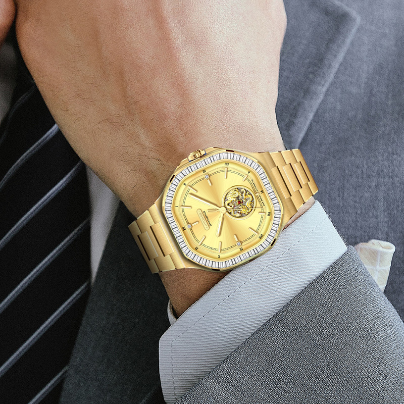 MIGE Men's Golden Automatic Wa – Luxury Watch Events recenzja i cena