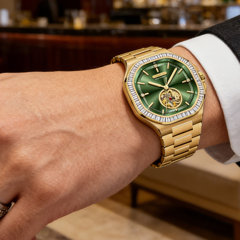 MIGE Men's Golden Automatic Wa – Luxury Watch Events recenzja i cena