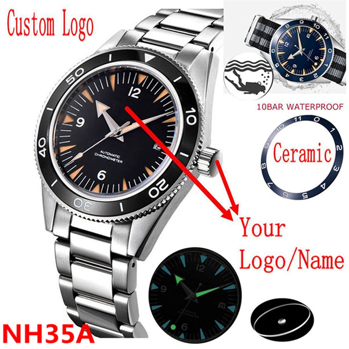 Custom Logo NH35 Movement Watc – Luxury Watch Display recenzja i cena