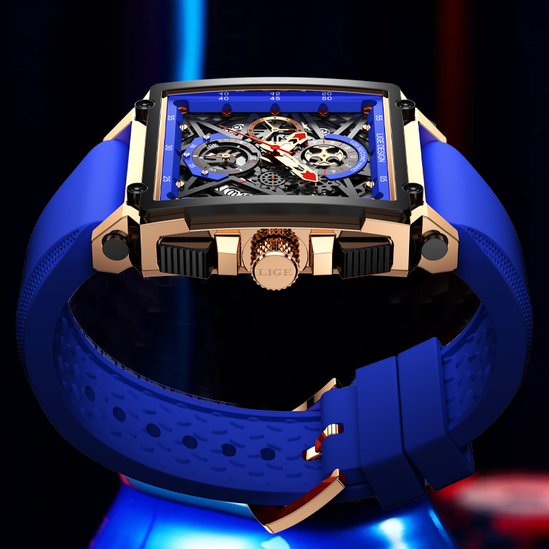 LIGE Fashion Square Man Watch  – Luxury Watch Unique recenzja i cena