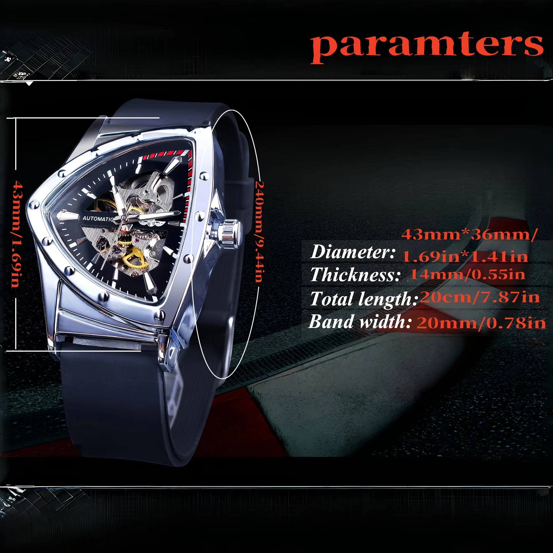 WINNER Men's Luxury Military M – Luxury Watch With Rubber Strap recenzja i cena