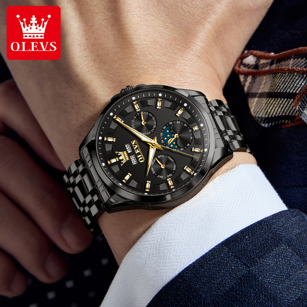 OLEVS 7070 Automatic Watch Men – Luxury Watch Display recenzja i cena