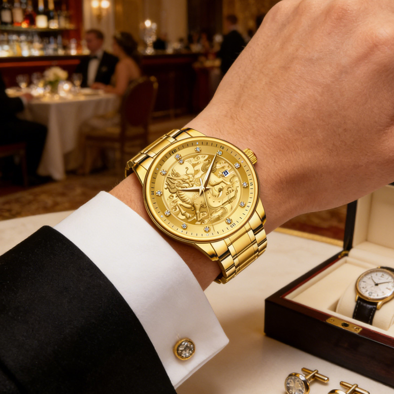 NAMKIN Men's Golden Automatic  – Luxury Watch Events recenzja i cena