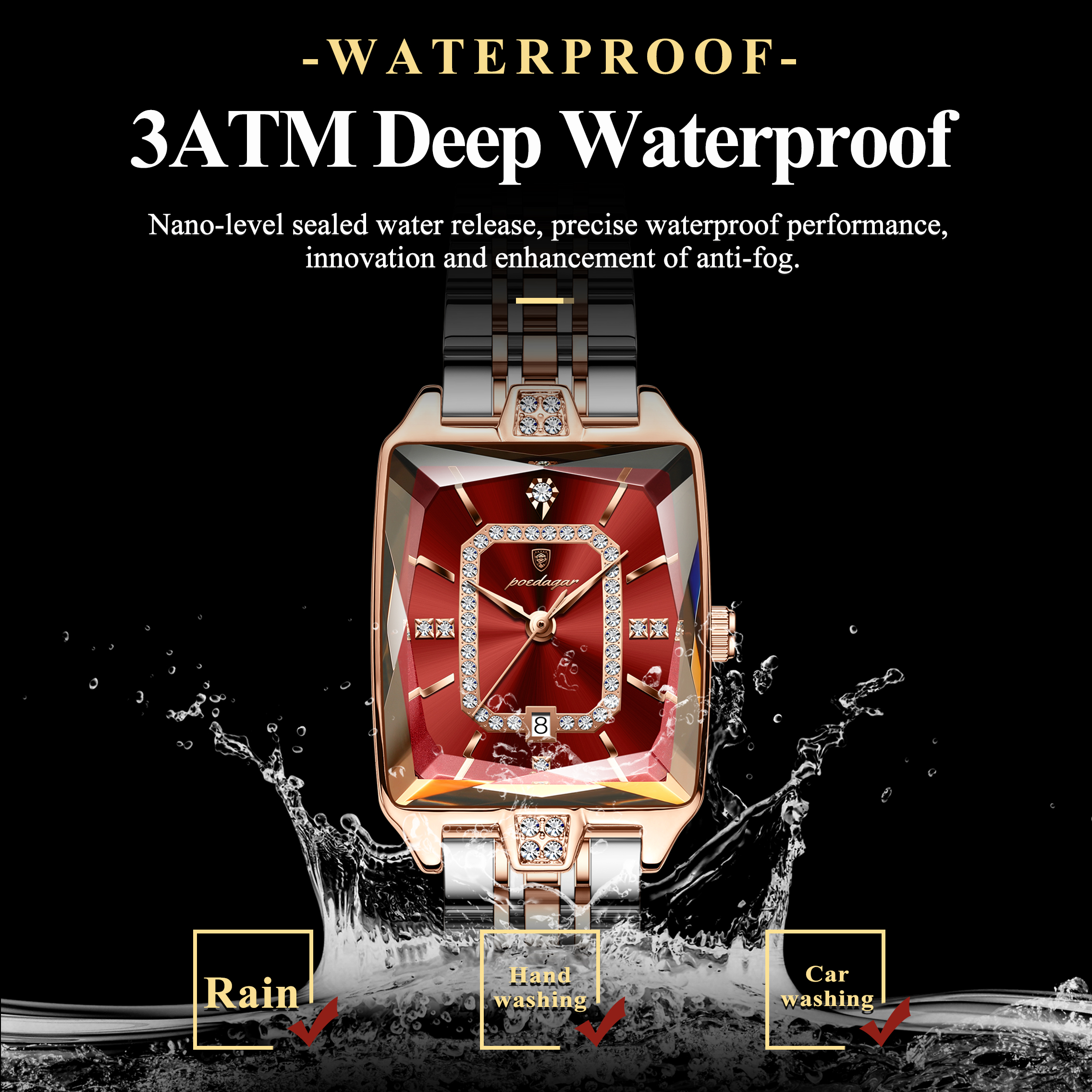 POEDAGAR Luxury Rectangle Watc – Luxury Watch Engraving recenzja i cena