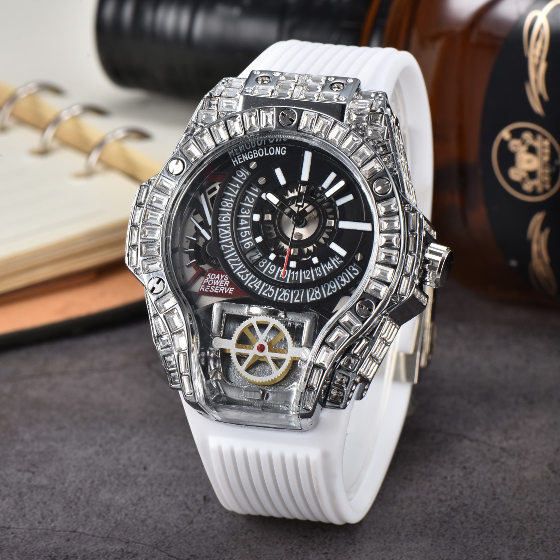 Full diamond Case Business Lux – Luxury Watch With Rubber Strap recenzja i cena