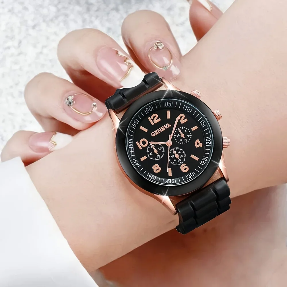 2Pcs Luxury Women's Watch Set  – Luxury Watch With Rubber Strap recenzja i cena
