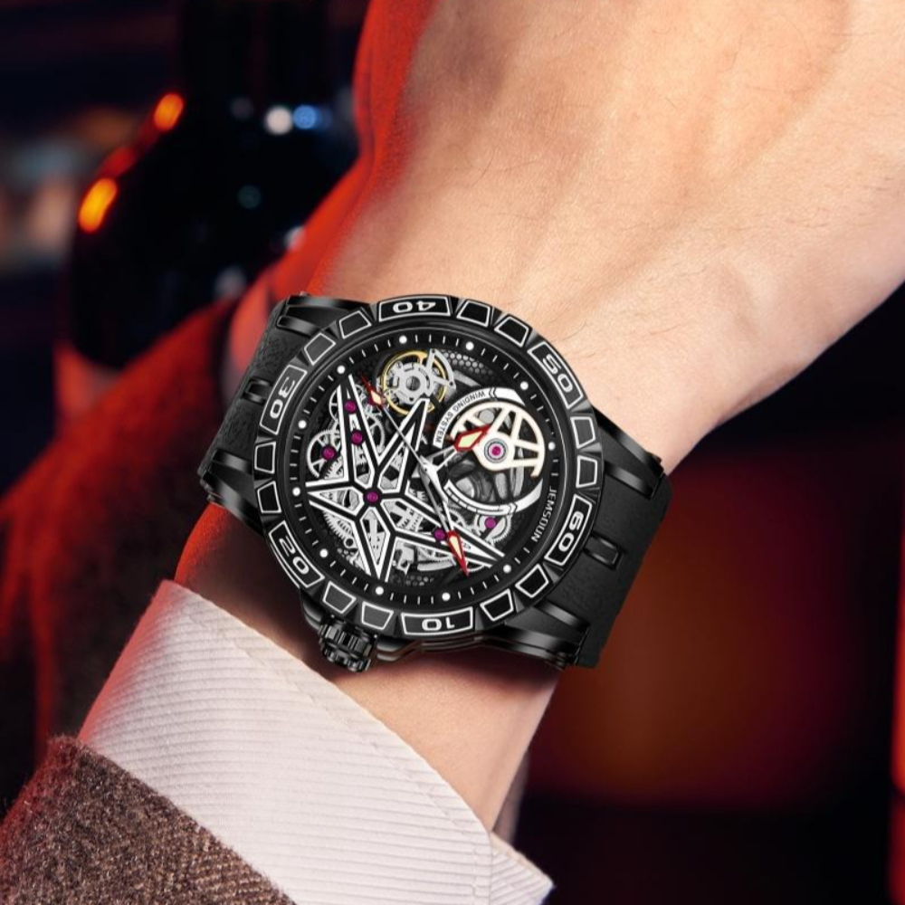 Creative 3D Quartz Watches Men – Luxury Watch With Rubber Strap recenzja i cena