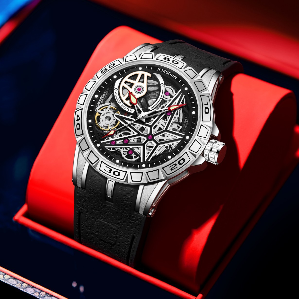 Creative 3D Quartz Watches Men – Luxury Watch With Rubber Strap recenzja i cena