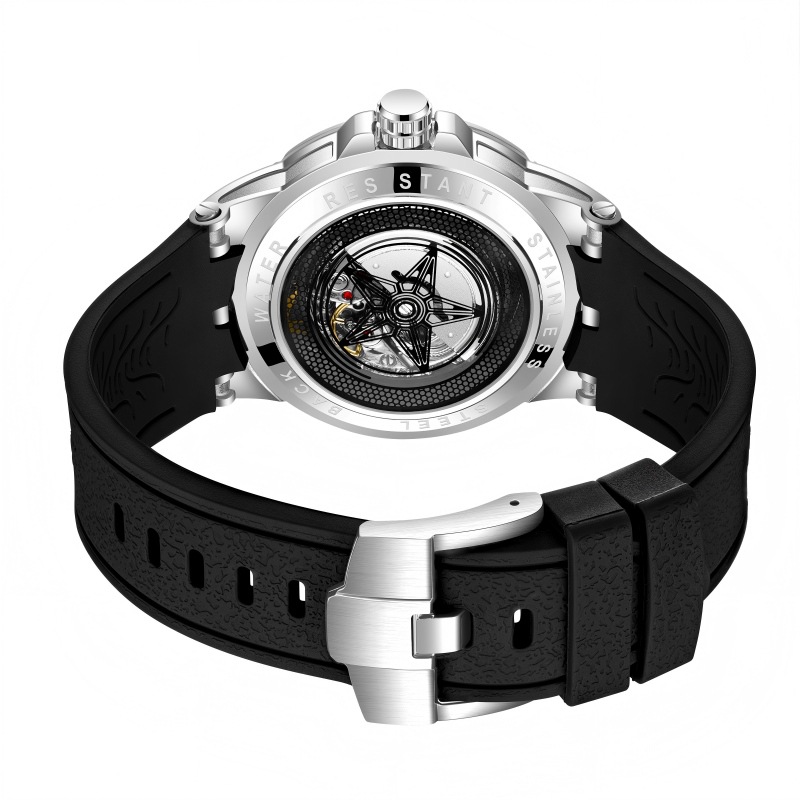 Creative 3D Quartz Watches Men – Luxury Watch With Rubber Strap recenzja i cena