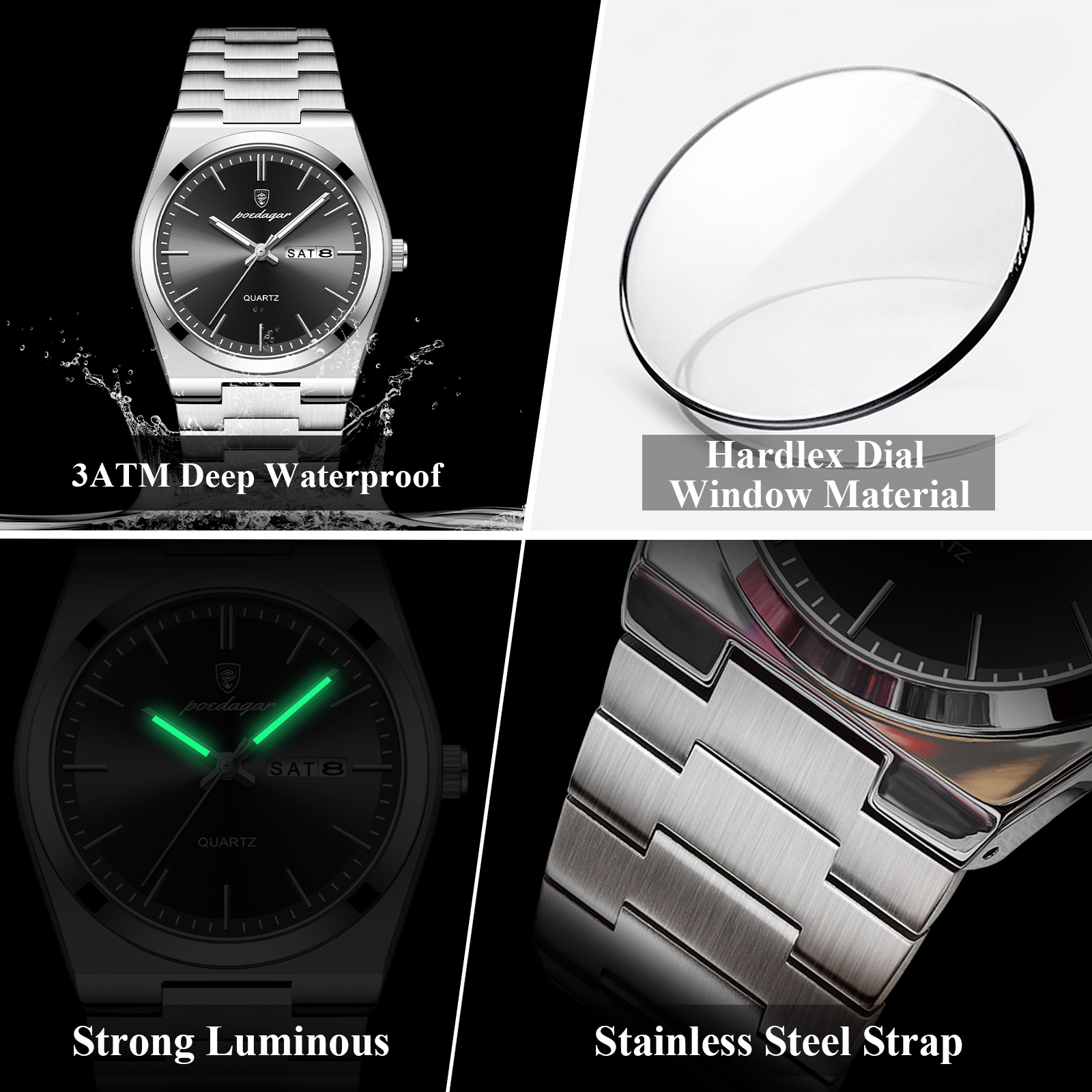 POEDAGAR Luxury Men's Quartz W – Luxury Watch Unique recenzja i cena