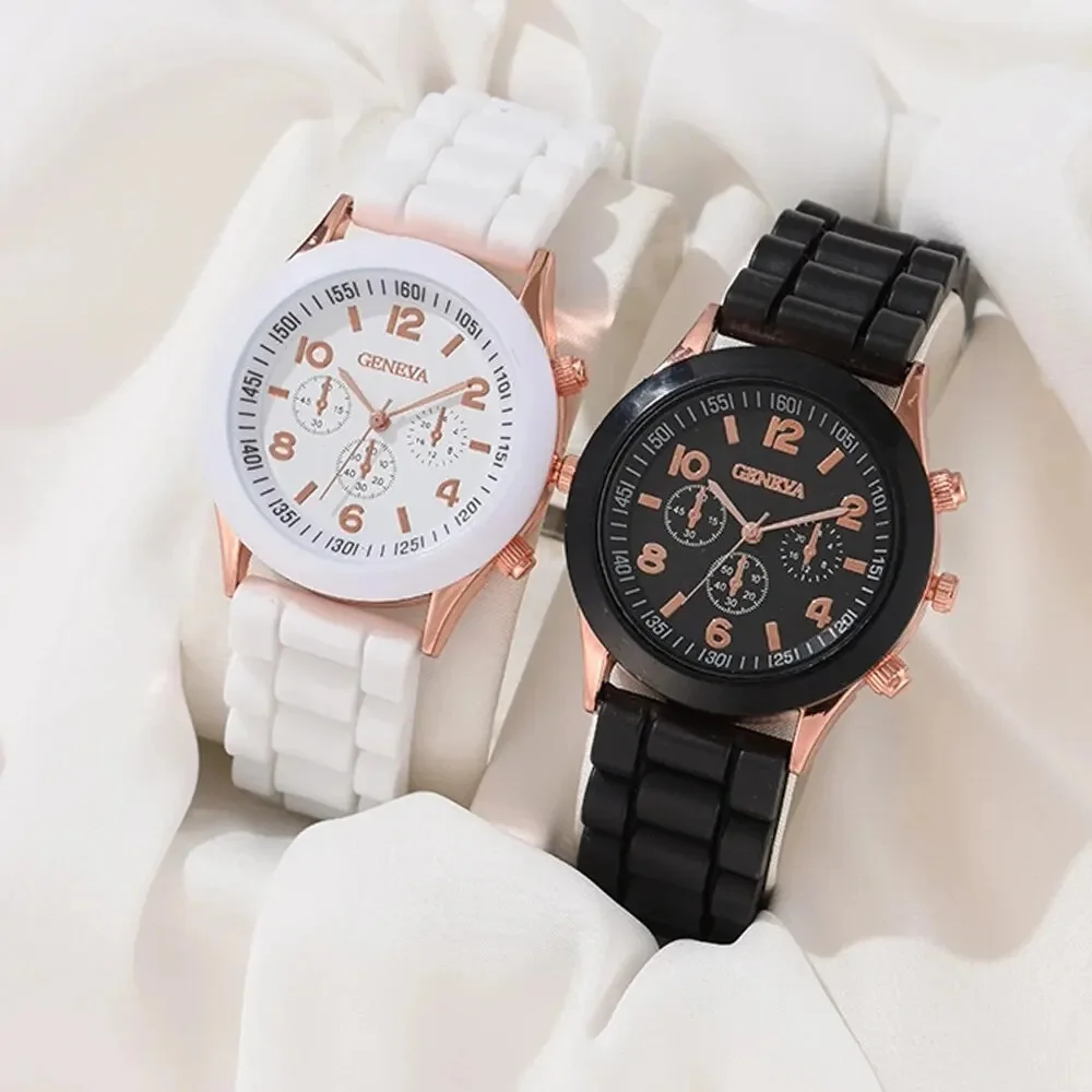 2Pcs Luxury Women's Watch Set  – Luxury Watch With Rubber Strap recenzja i cena