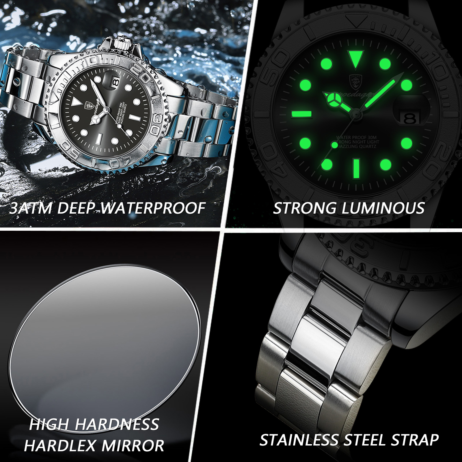 POEDAGAR Top Luxury Man Watch  – Luxury Watch Unique recenzja i cena