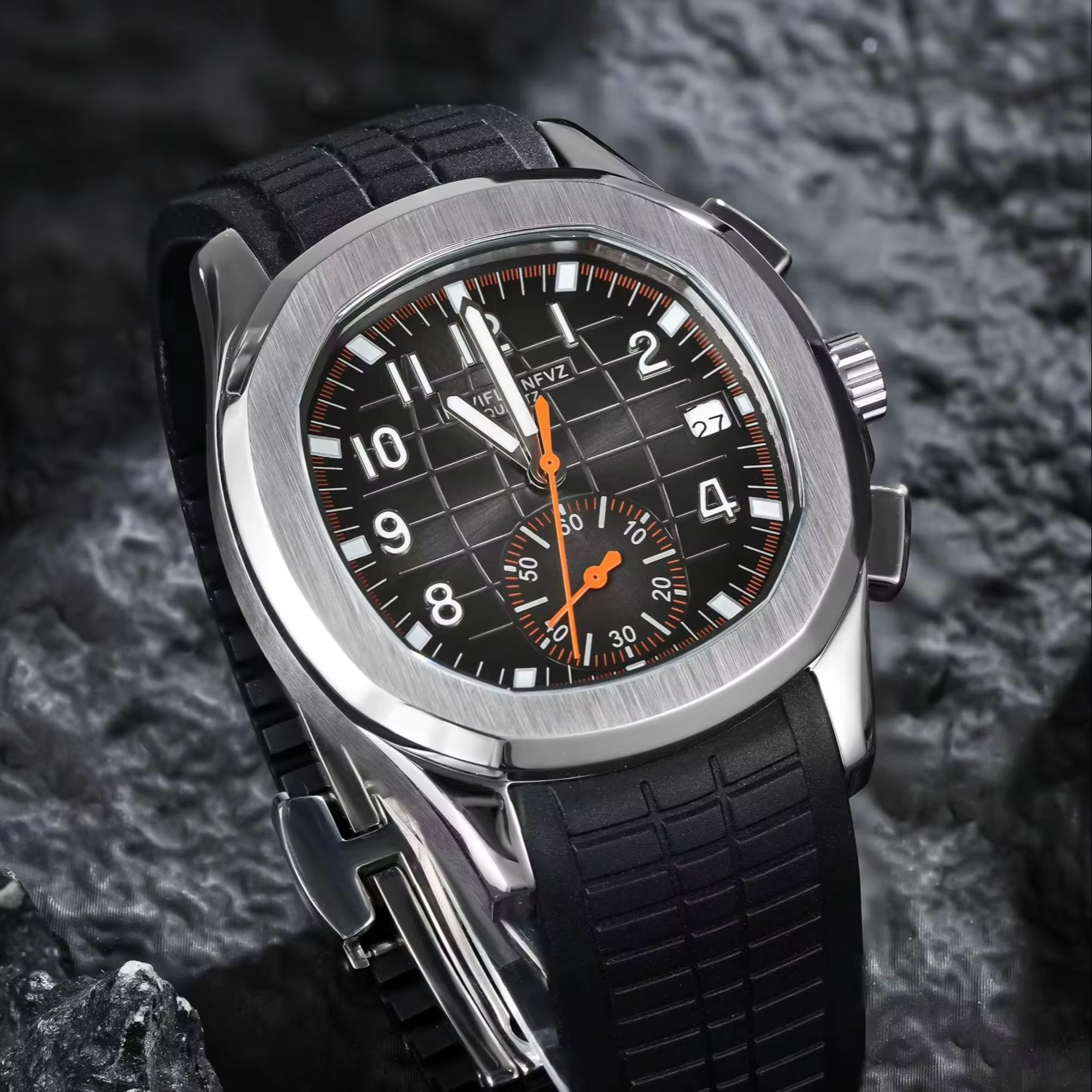 40MM Men's Luxury Watch NAVIFL – Luxury Watch With Rubber Strap recenzja i cena