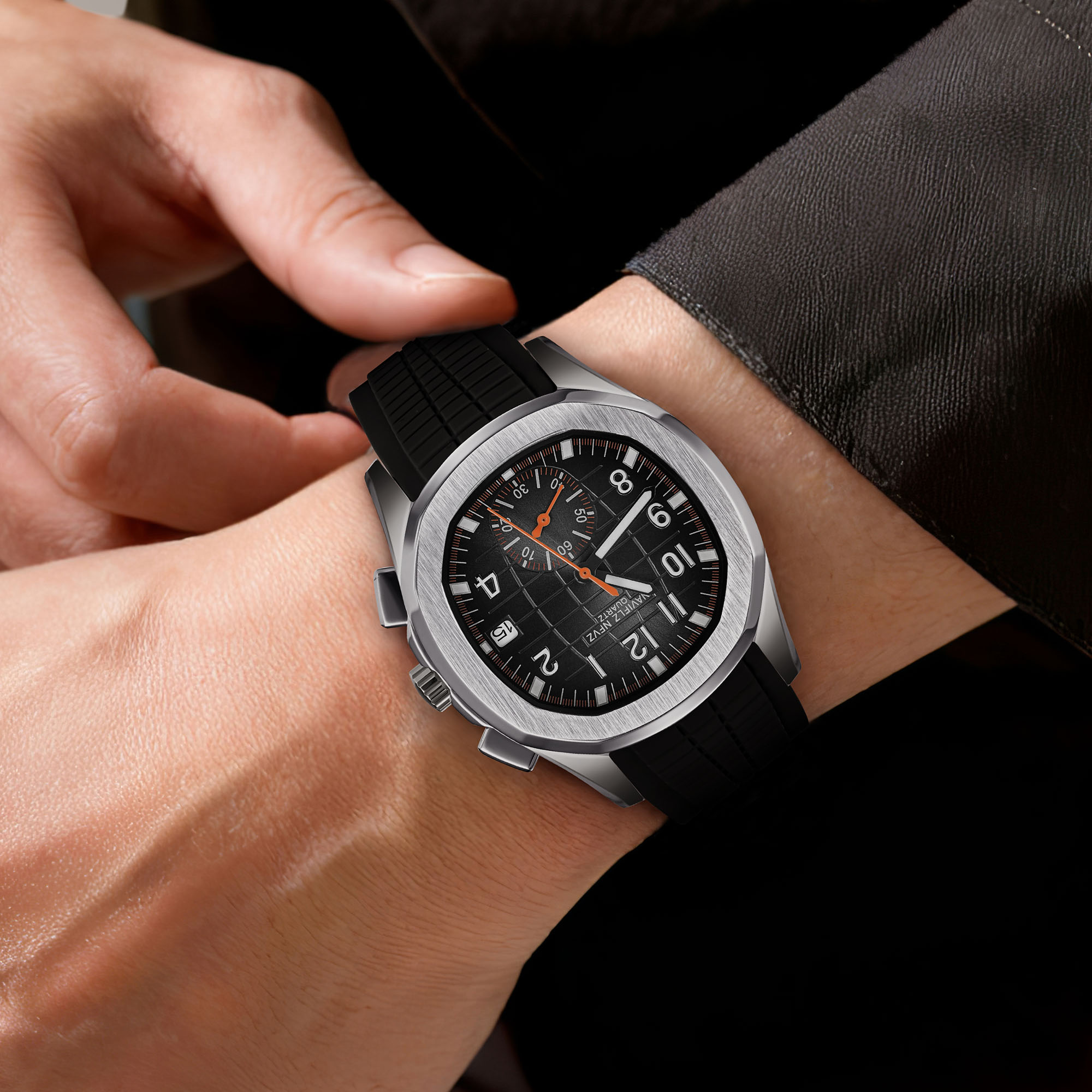40MM Men's Luxury Watch NAVIFL – Luxury Watch With Rubber Strap recenzja i cena