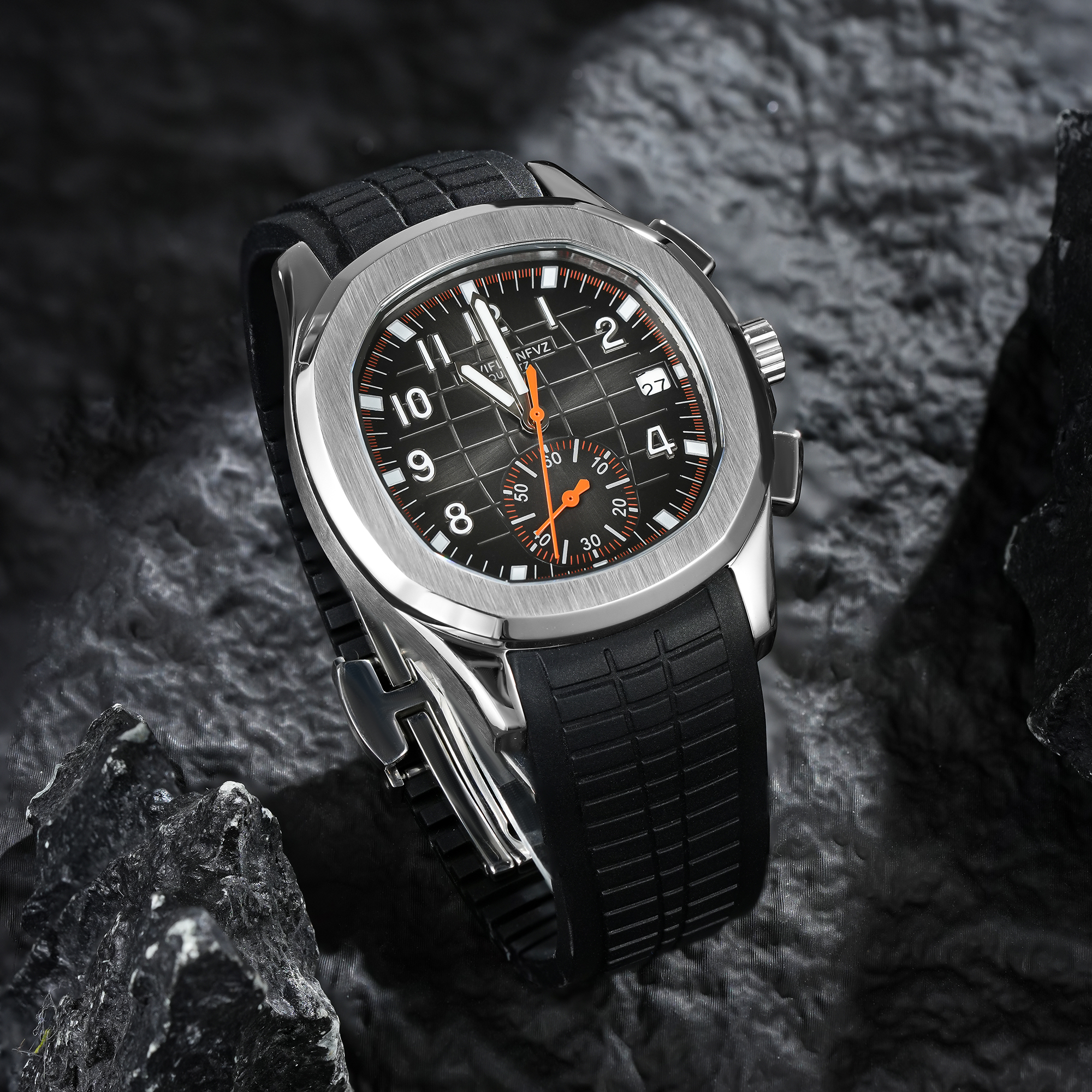40MM Men's Luxury Watch NAVIFL – Luxury Watch With Rubber Strap recenzja i cena
