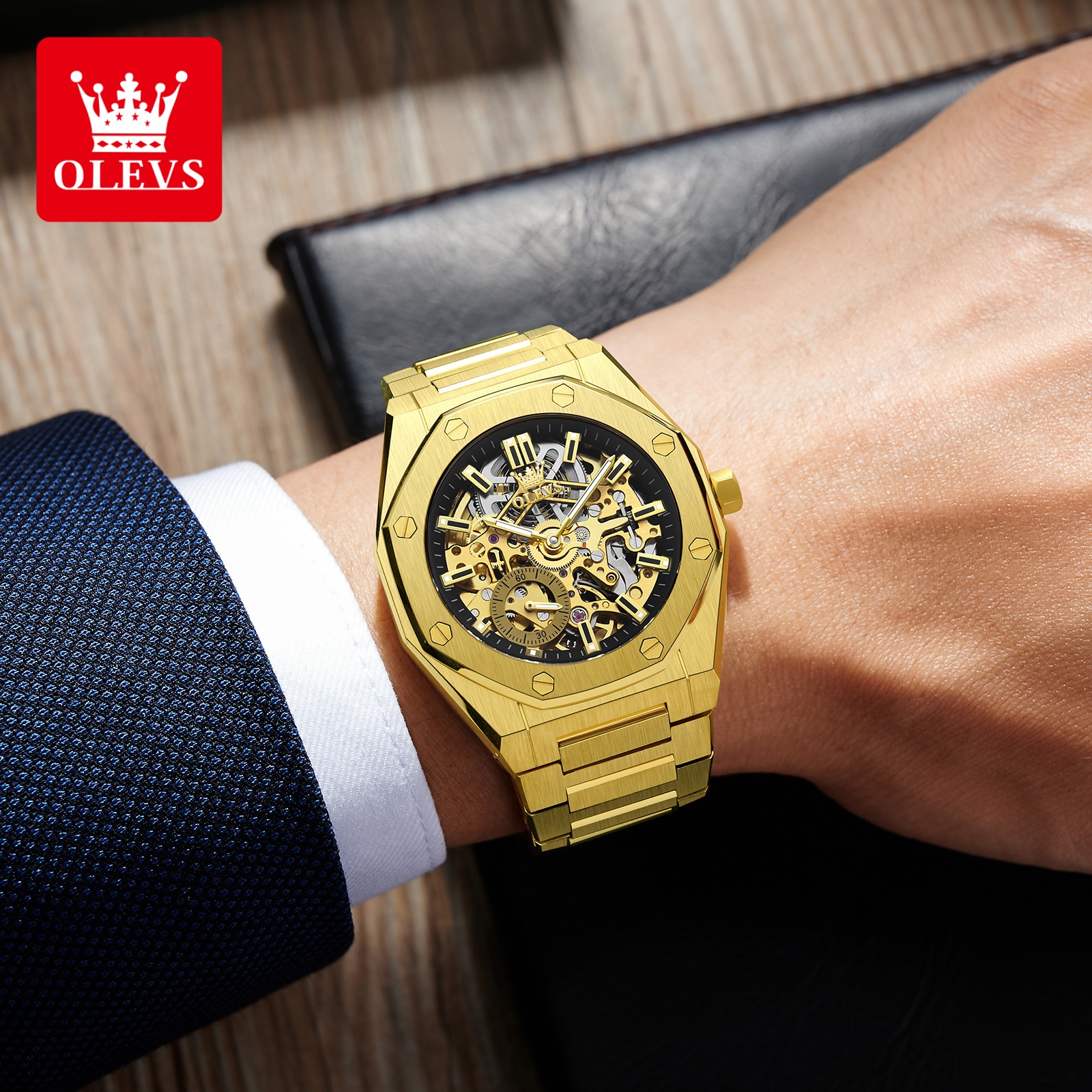 OLEVS 6669 Fully Hollow Men's  – Luxury Watch Display recenzja i cena