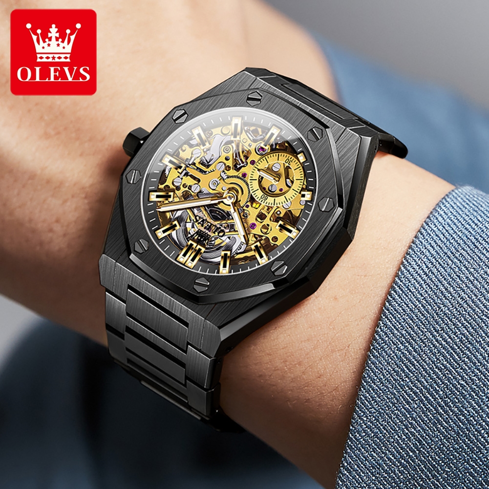 OLEVS 6669 Fully Hollow Men's  – Luxury Watch Display recenzja i cena