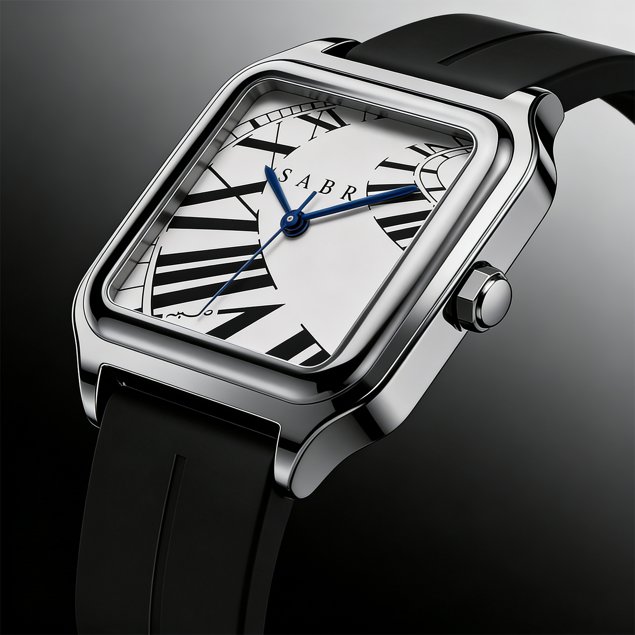 SABR Square Stainless Steel Al – Luxury Watch With Rubber Strap recenzja i cena