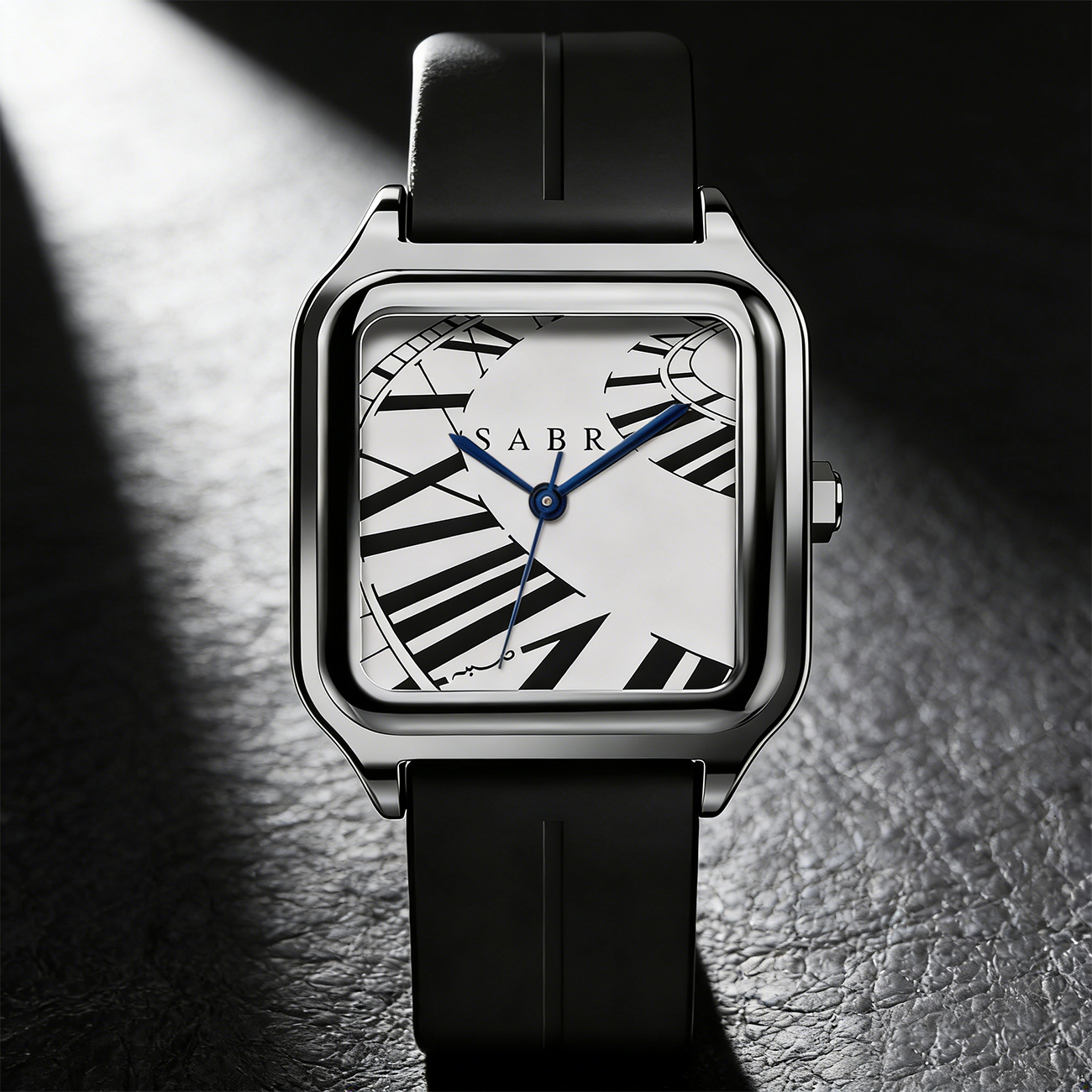 SABR Square Stainless Steel Al – Luxury Watch With Rubber Strap recenzja i cena