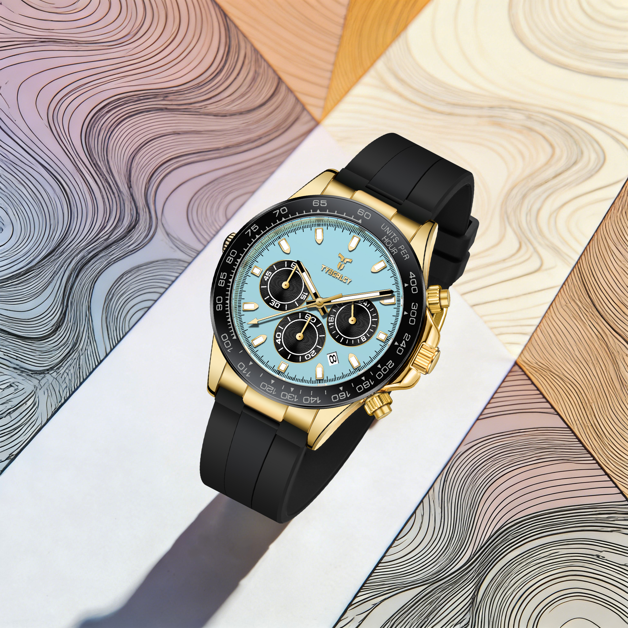 TYBERLEY Sophisticated Eleganc – Luxury Watch With Rubber Strap recenzja i cena